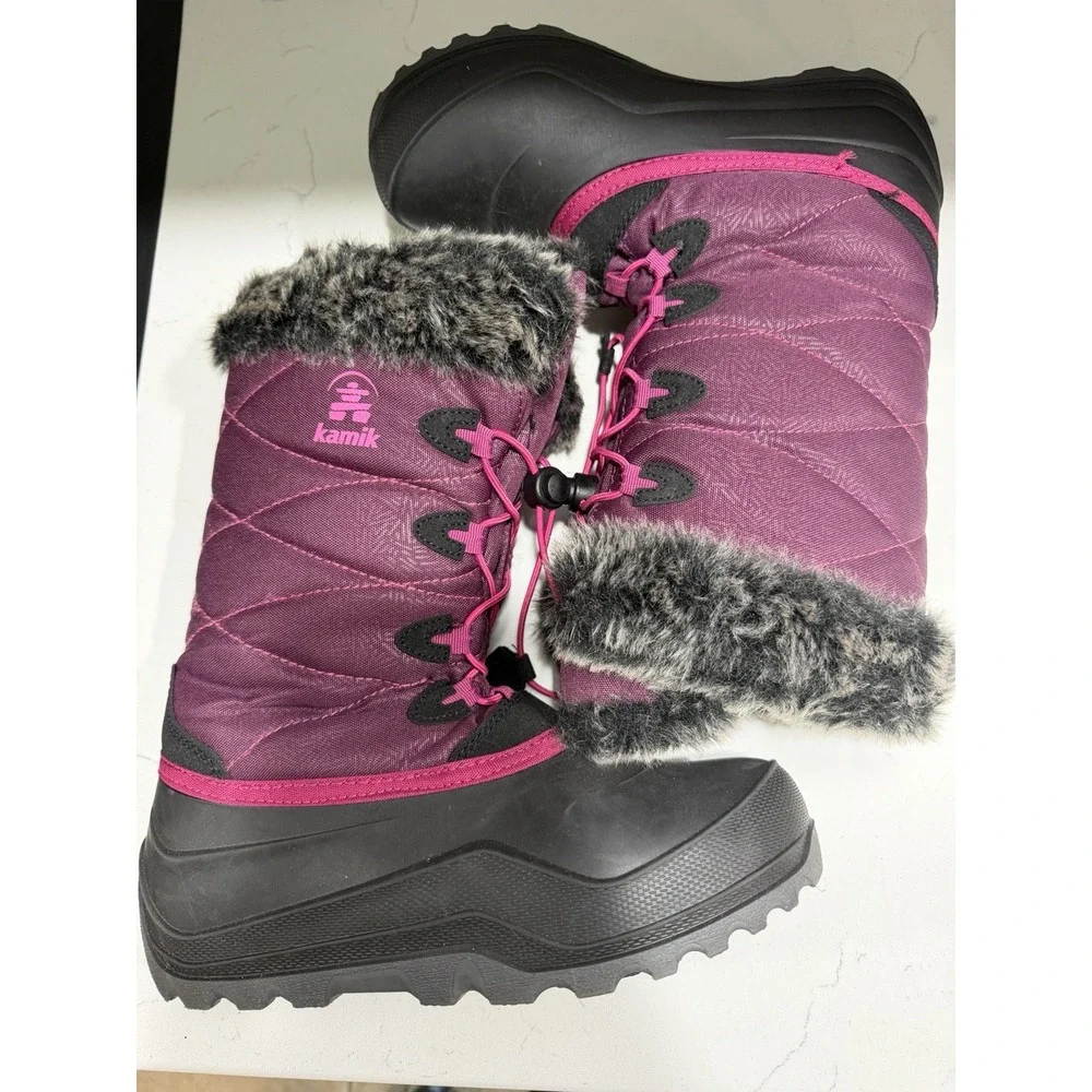 Kamik Snow Angel Multi-Pink Purple Black Synthetic Winter Boots Size 7